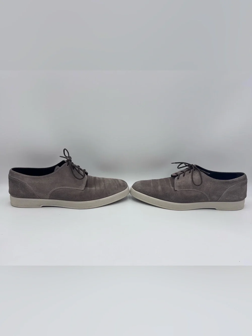 Ermenegildo Zegna Gray Suede Low -Top Derby Sneaker Shoes size 9 Made in Italy